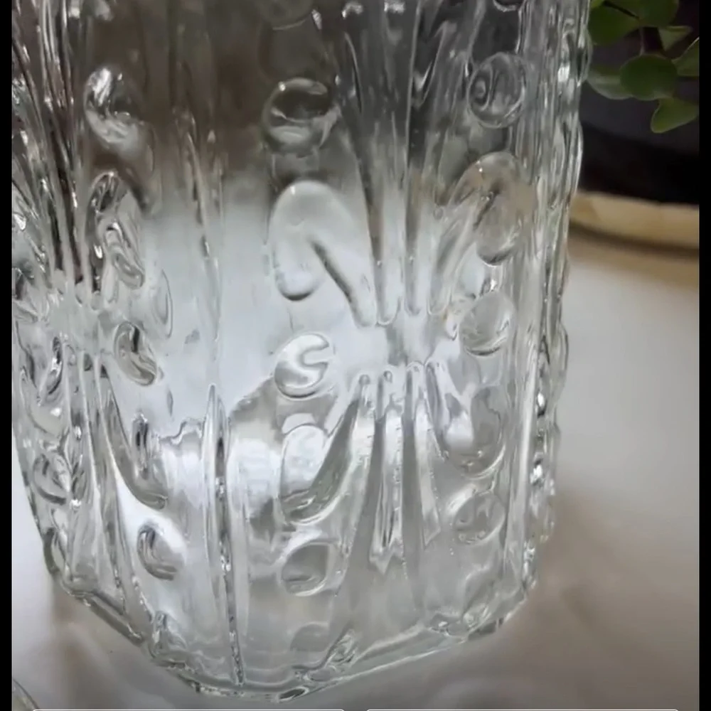 Large Vintage L.E. Smith Atterbury Scroll Design/ Federal Glass Canister W Lid